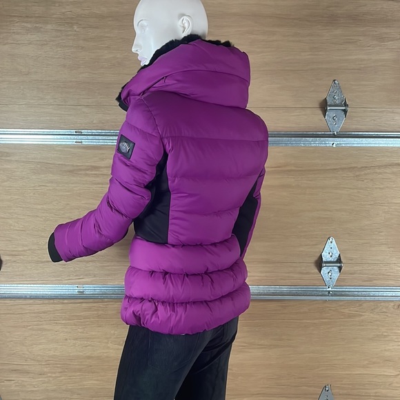 NWT Byblos Purple/black puffer jacket Orig $799 Sz 4 - Picture 7 of 16